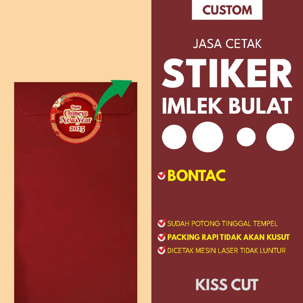 

100 STIKER LABEL TEMA IMLEK (BULAT) CUSTOM
