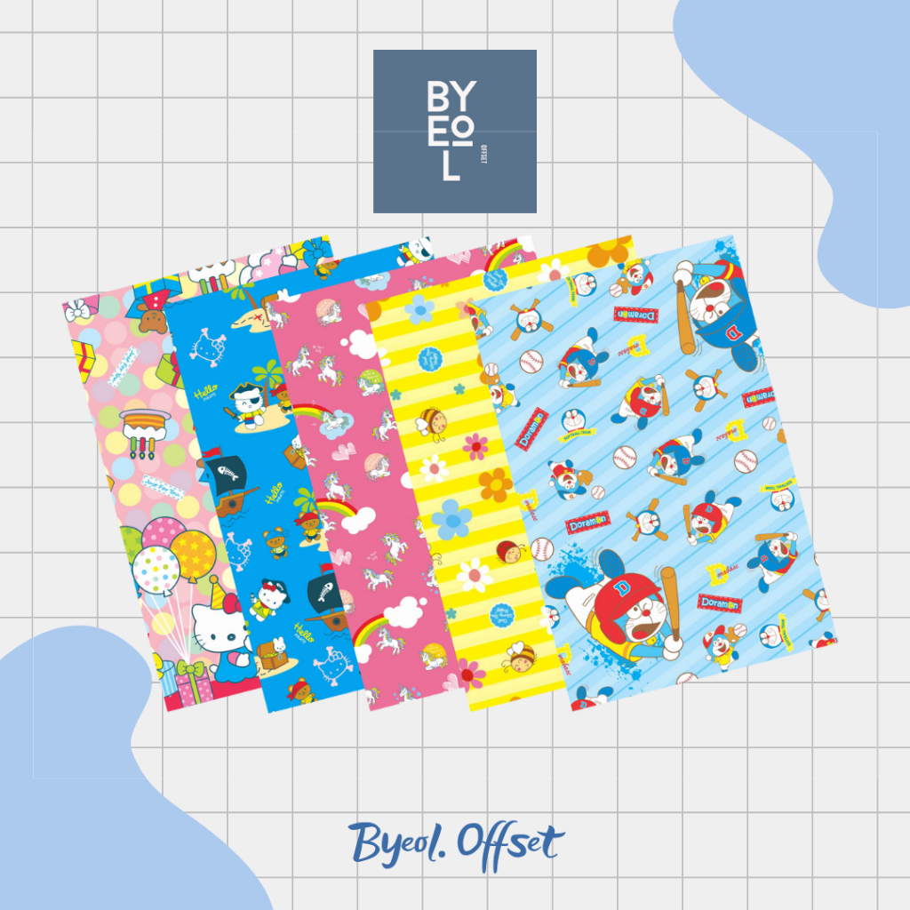 

Kertas Kado BINTANG (1Set isi 10Lmbr) / Kertas kado Motif Karakter Mix C Cowo & Cewe