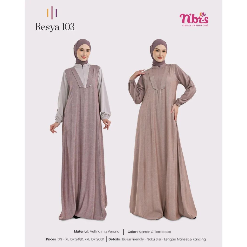 GNT - GAMIS NIBRAS RESYA 103 / GAMIS NIBRAS TERBARU / GAMIS SYARI ORI BRANDED / GAMIS BUSUI REMAJA /