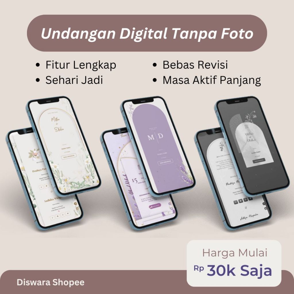 Undangan Digital Tanpa Foto Undangan Web Tanpa Foto  Undangan Website Tanpa Foto Undangan Online Tan