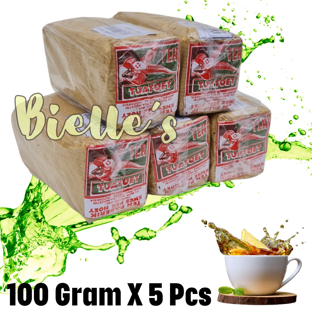 

100 Gram X 5 Pcs - Teh Tjatoet Super Quality 100Gram x 5Pcs - Super Wangi - SLOP - Teh Catut Super Melati Premium Awur Tubruk 100Gr - Tjatut Jasmine Tea Bubuk 100 gr - Tradisional Kualitas Terbaik - 2Tang - 2 Tang