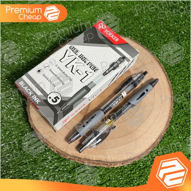 

[12 PCS] Pulpen Pen Gel Yoeker YK-1 Cetek Hitam