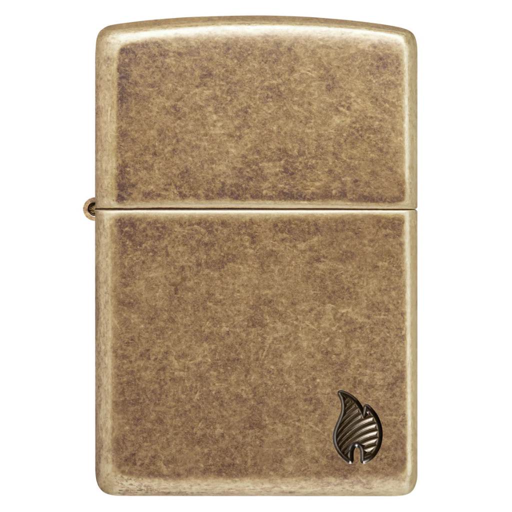 Zippo 46400 Armor Antique Brass Flame Design