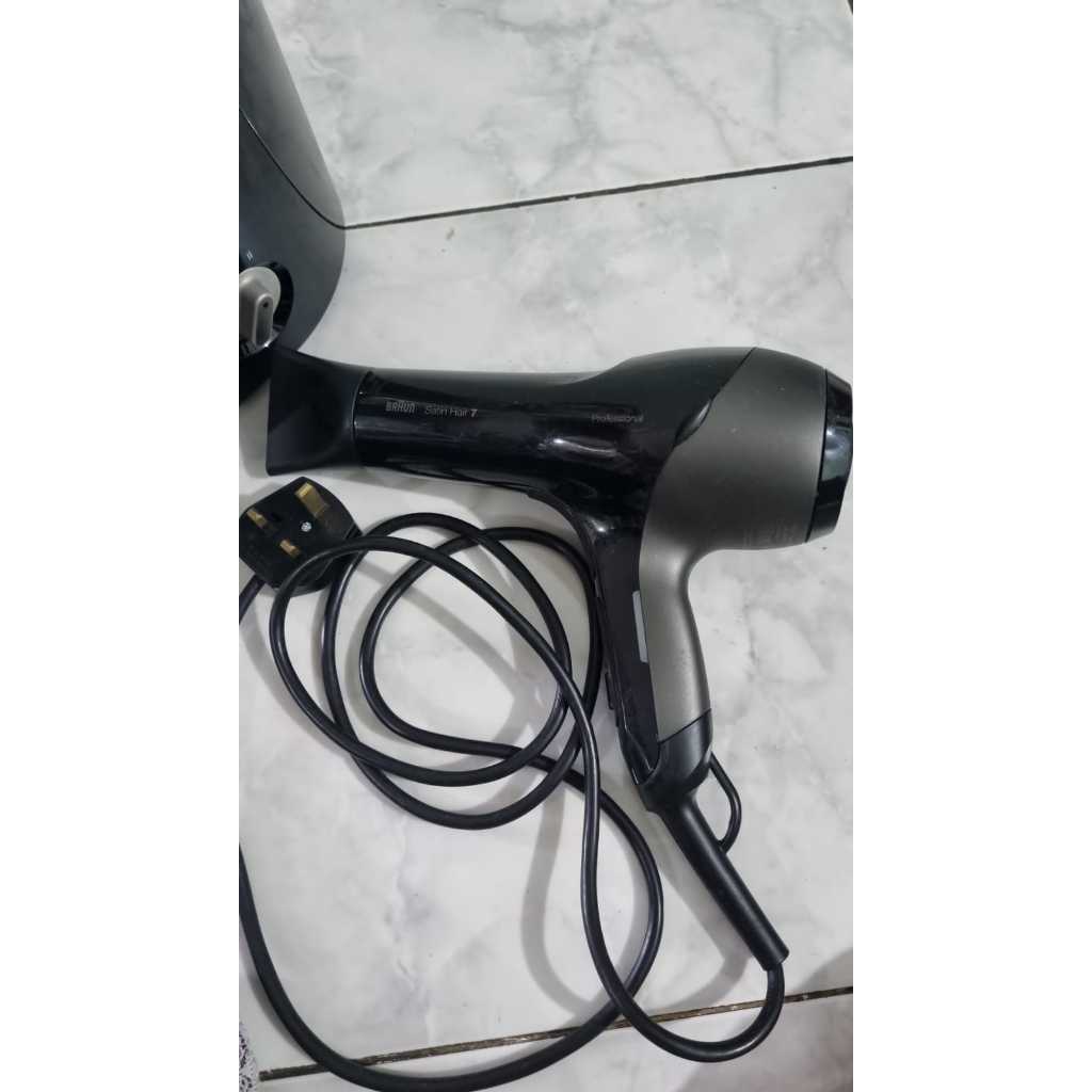 Braun satin hair 7 hair dryer salon professional black 2000 Watt pengering rambut