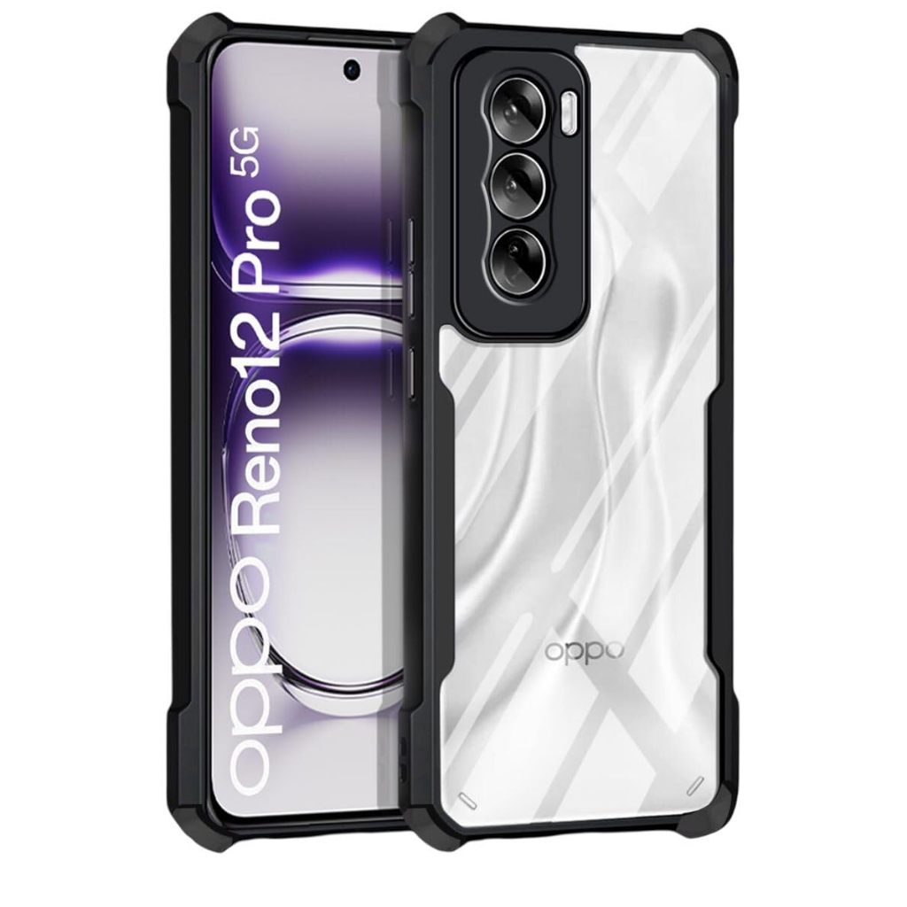 SOFTCASE CASING ARMOR DAN LEATHER BLACK PRO DAN CARD BENING FOR OPPO RENO 12 5G /RENO 12 PRO /RENO 1
