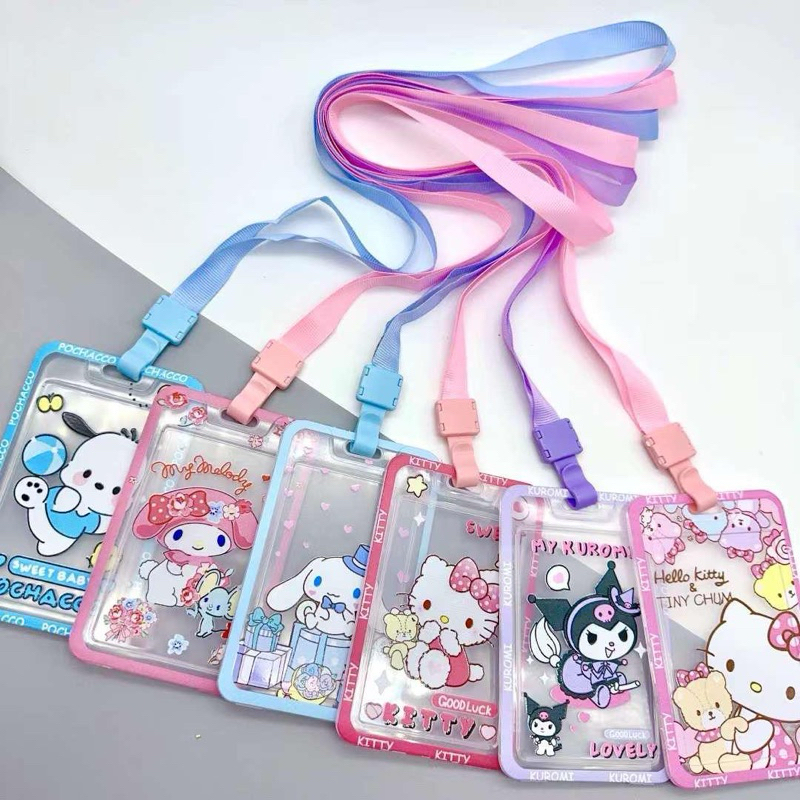 

Name Tag Lanyard Gantungan Kartu Karakter SANRIO Akses MRT Busway E-Money Flazz BRIzi Motif Warna Pastel Lanyart Card Holder Id Card