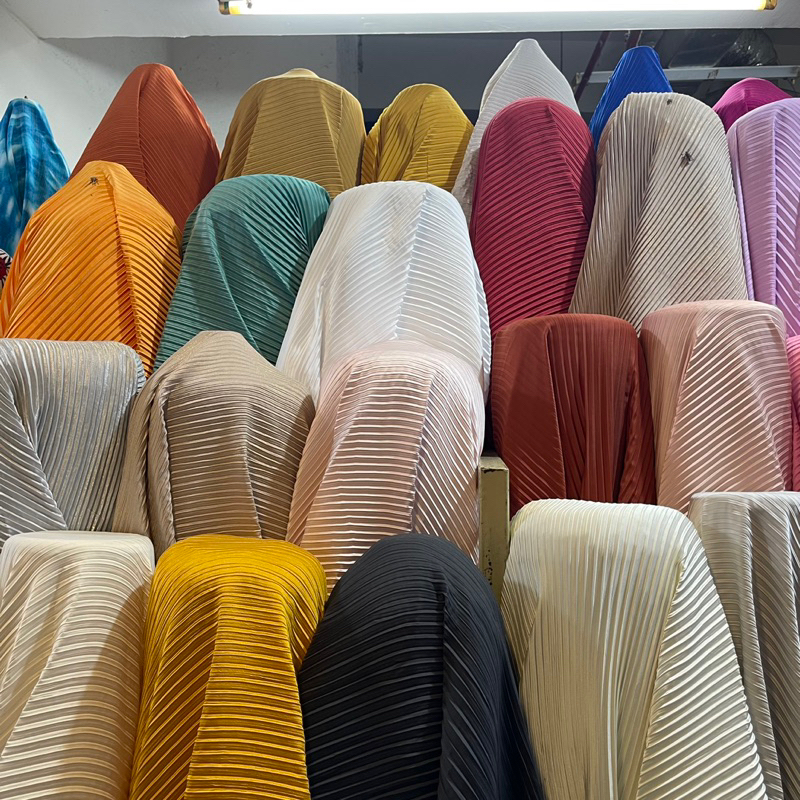 Kain Plisket / Bahan Plisket / Plisket Ceruty / Plisketzara / Kain Gamis / Kain rok / Kain blouse