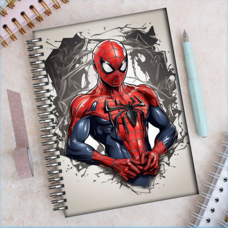 

notebook pocket binder gambar spiderman A5 A6 100halaman
