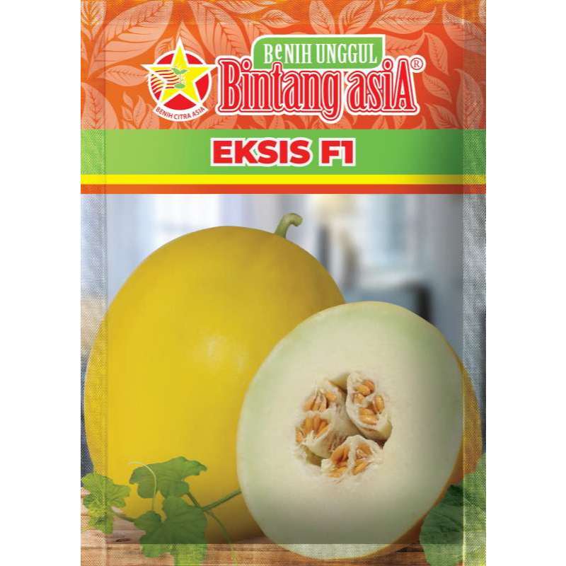 Benih - Bibit Melon isi 20 gr berbentuk oval tanpa net kuning golden Eksis F1 (Bintang Asia)
