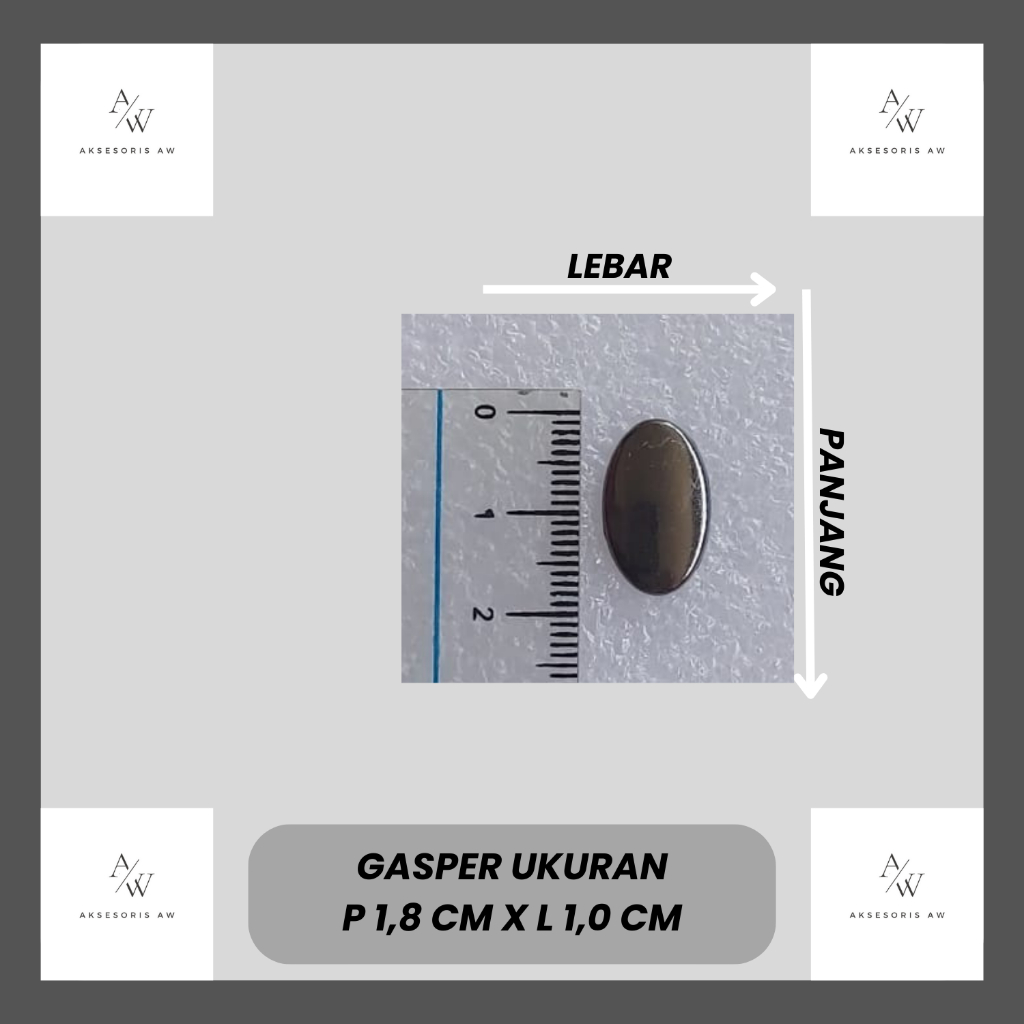 AW366{BlackNekel} - Gesper Sabuk Bentuk Kancing Oval, untuk Sandal, Sepatu Pria & Wanita / Unisex