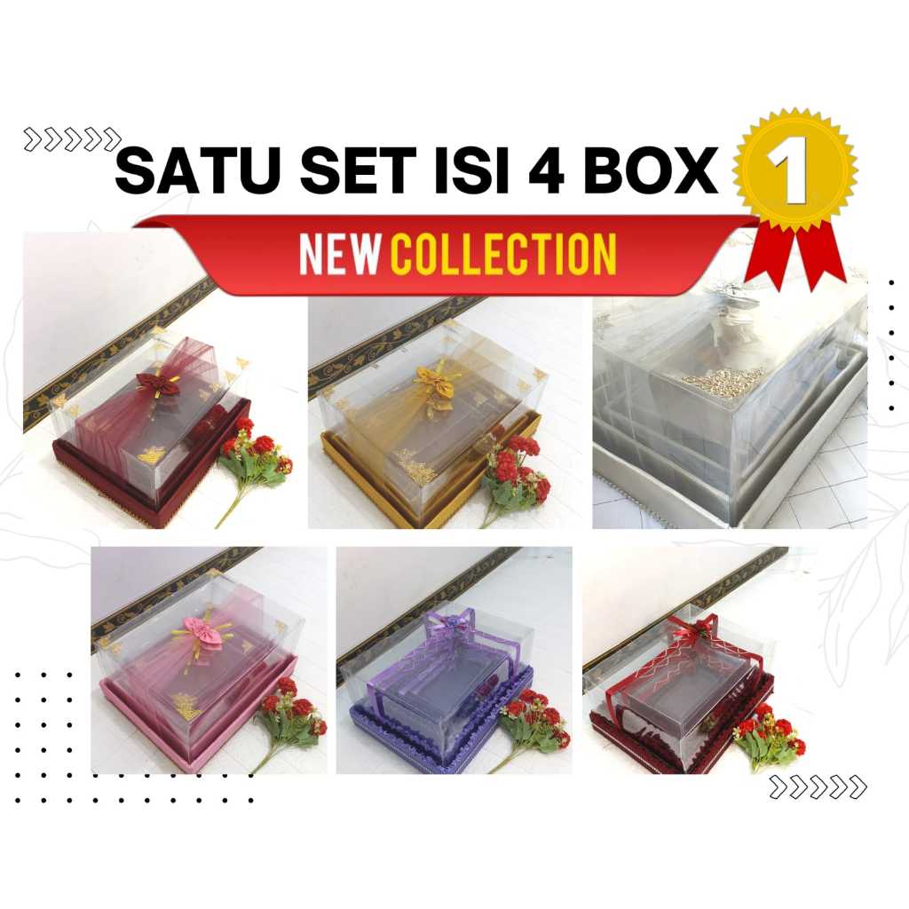 

Kotak Seserahan Pernikahan Set Lengkap Isi 4 Box Hantaran Parcel Mika