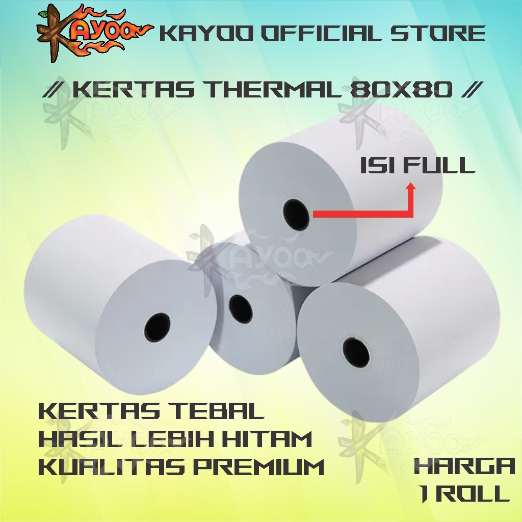 

KERTAS THERMAL STRUK KASIR PAPER ROLL TERMAL 80MM 80X80 THERMAL PRINTER 79 80 x 80 80x80MM PANDA VSC EPPOS