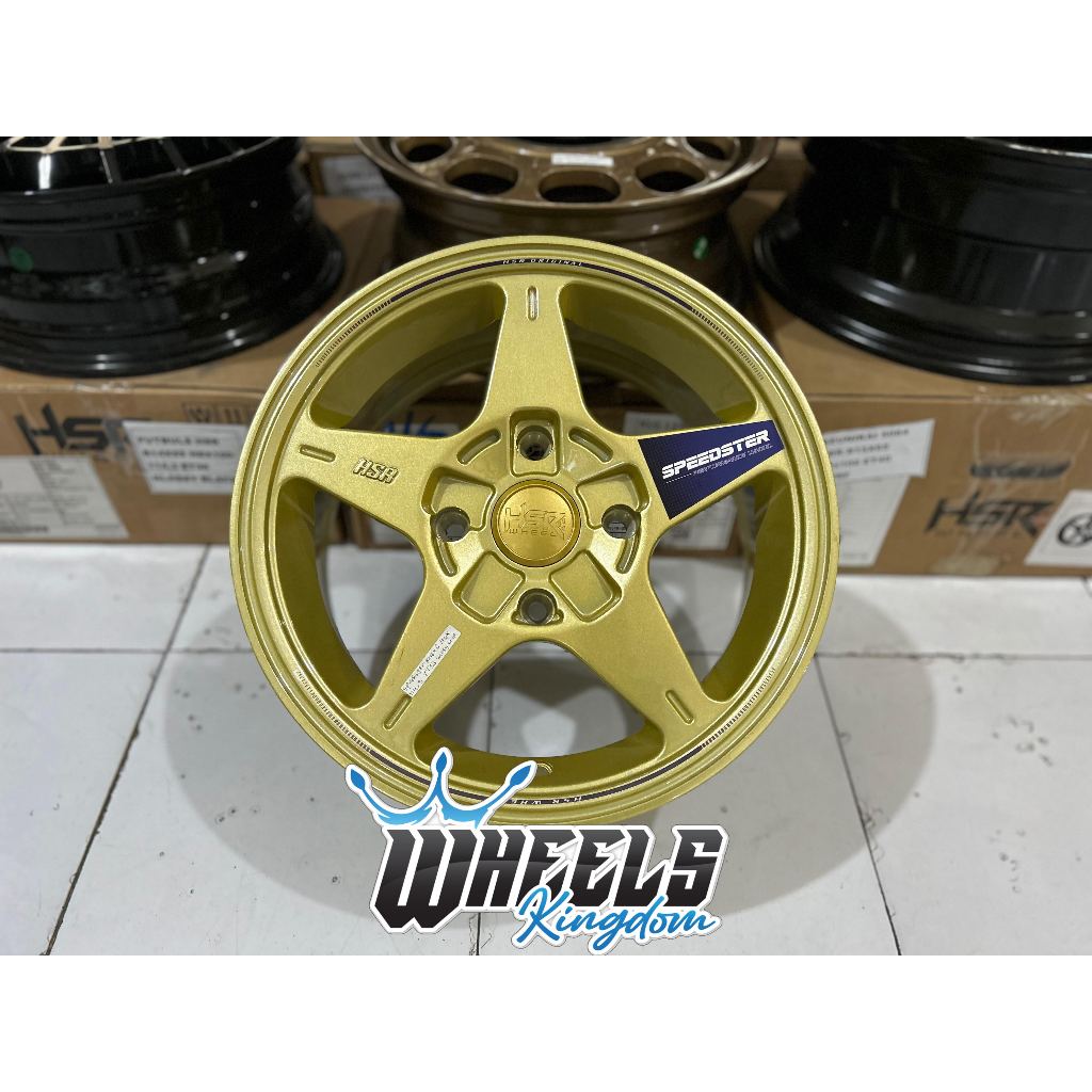 VELG R14 VELG MOBIL RING 14 HSR SPEEDSTER PCD 4X114 PNP AVANZA XENIA VELG BINTANG WARNA GOLD