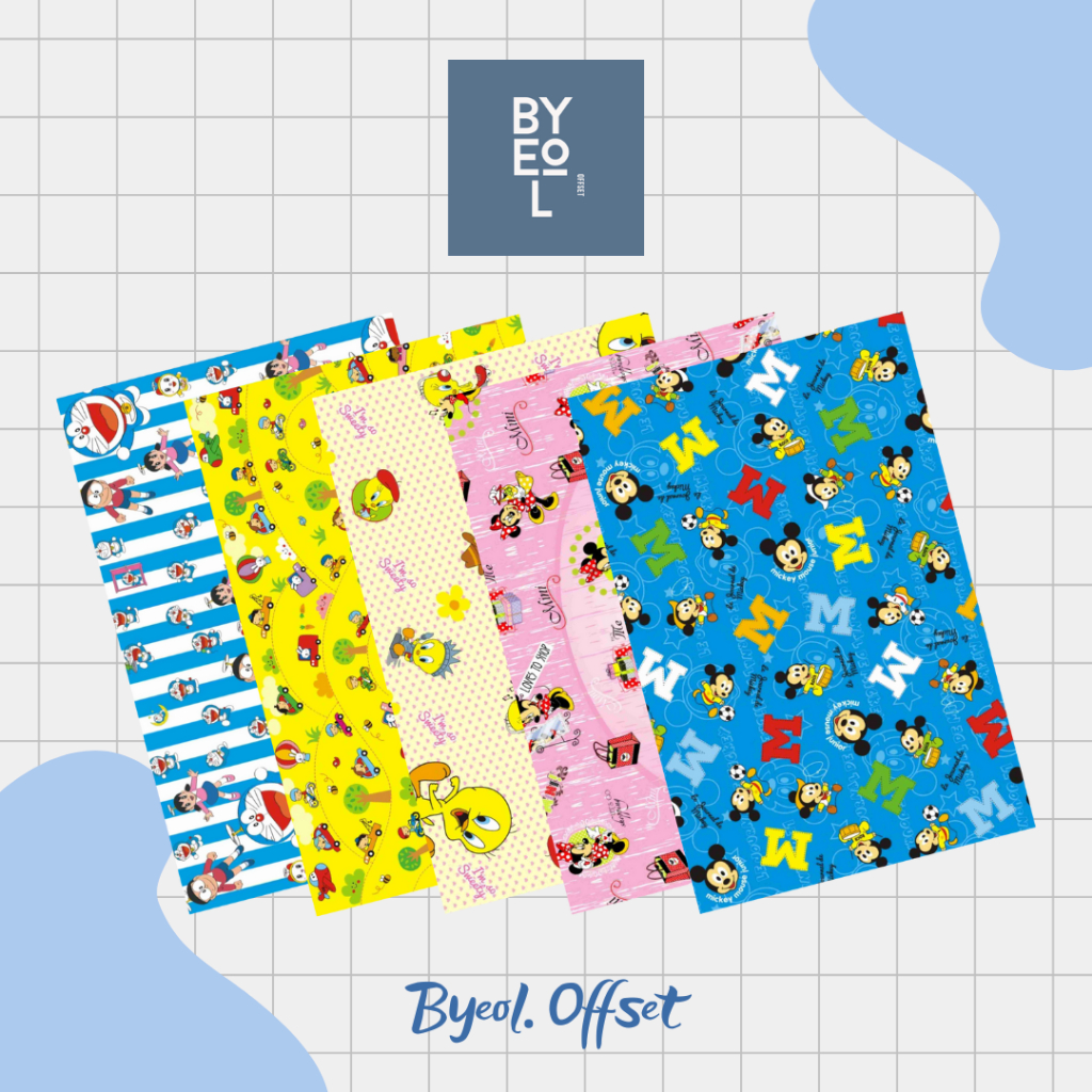 

Kertas Kado BINTANG (1Set isi 10Lmbr) / Kertas kado Motif Karakter Mix N Cowo & Cewe