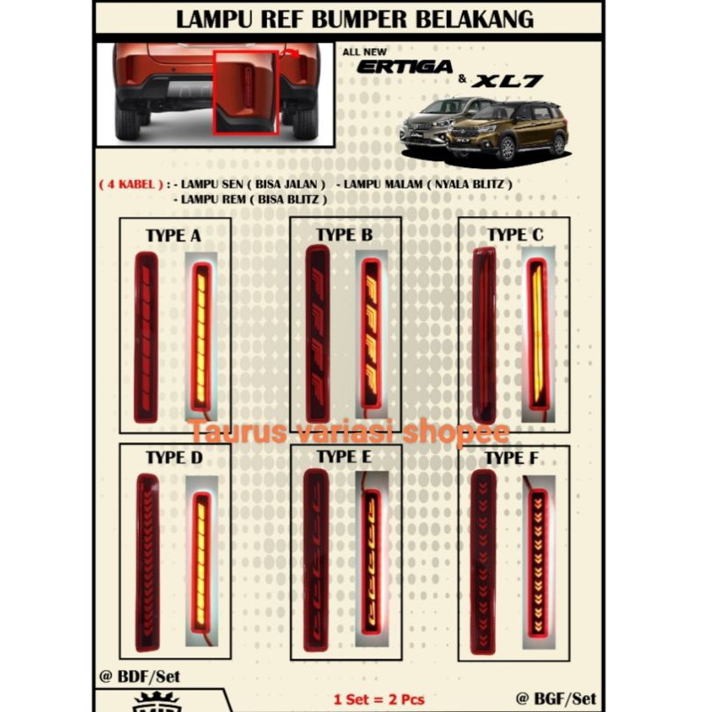 Lampu Reflektor Bumper Belakang Suzuki Xl7 Xl-7 Lampu Led Plasma
