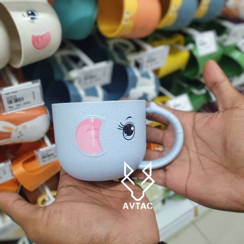Cangkir plastik unik model gajah - Cangkir plastik - Cangkir anak - Cangkir lucu - Gelas plastik - G