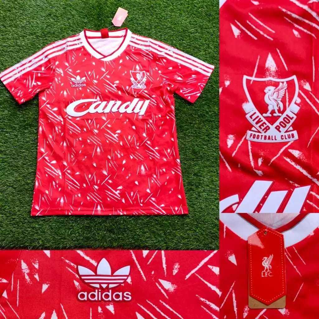 JERSEY RETRO VINTAGE LIVERPOOL HOME CANDY 89/91 GRADE ORI CLASSIC