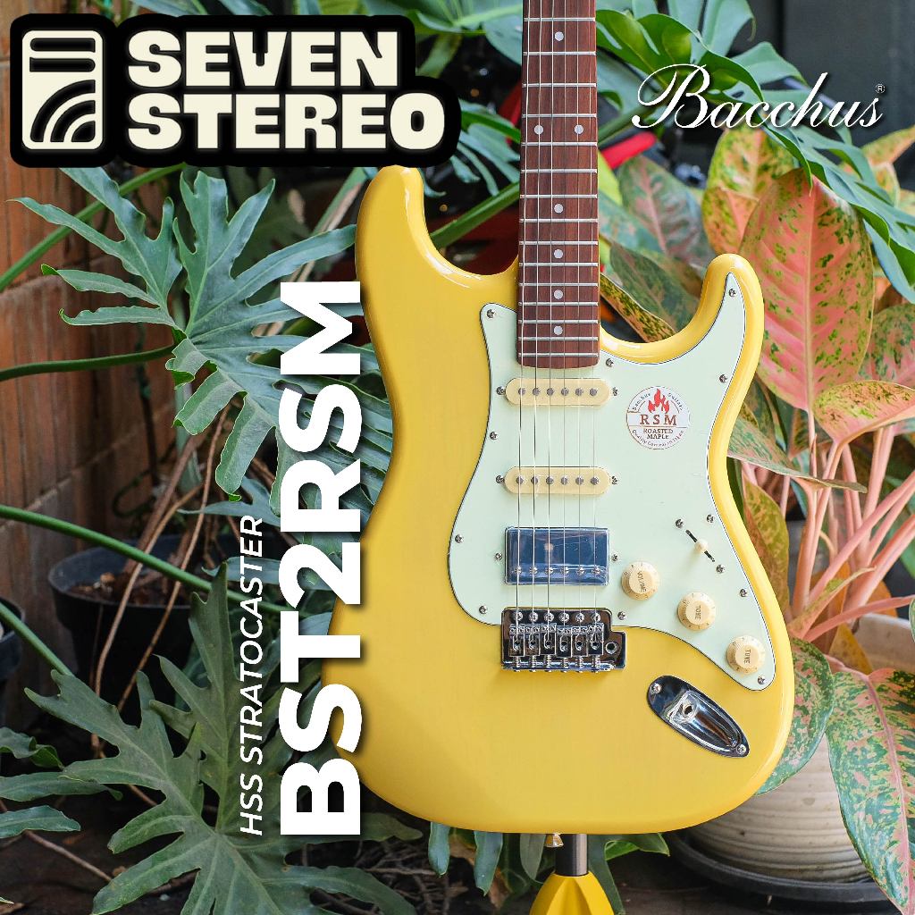 Bacchus BST2RSM Roasted Maple HSS Stratocaster Rosewood FB Blonde