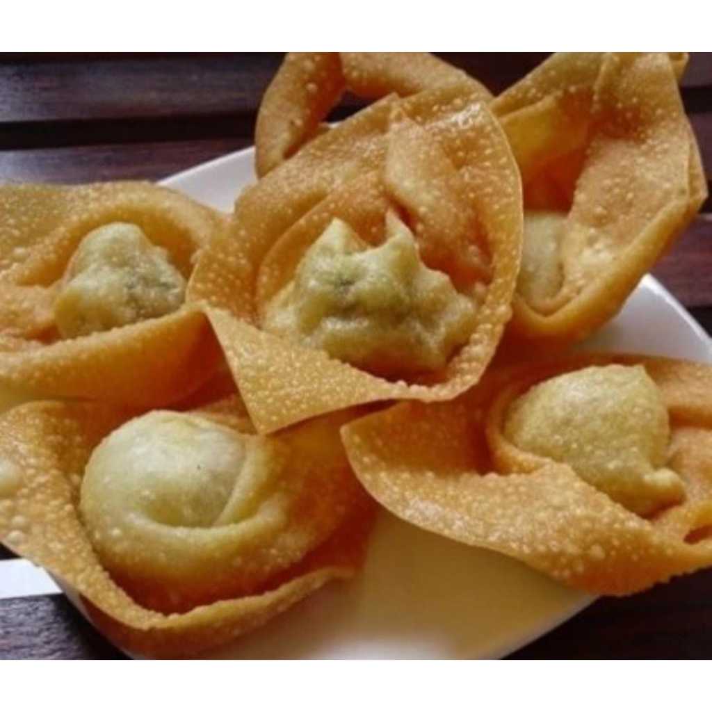 

Pangsit Wonton Ayam Frozen Beku Makanan Cemilan Olahan Enak Crunchy