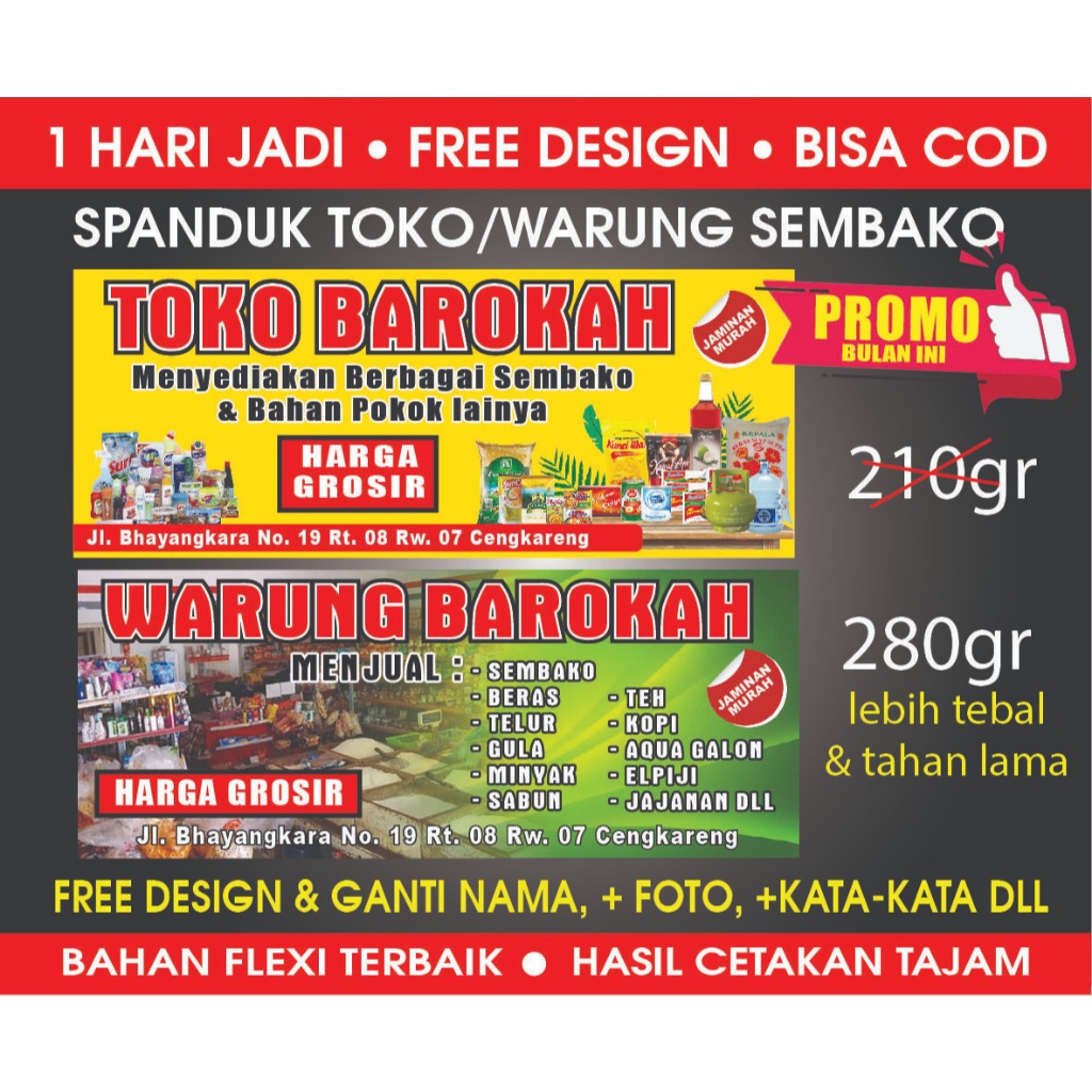 SPANDUK BANNER TOKO SEMBAKO