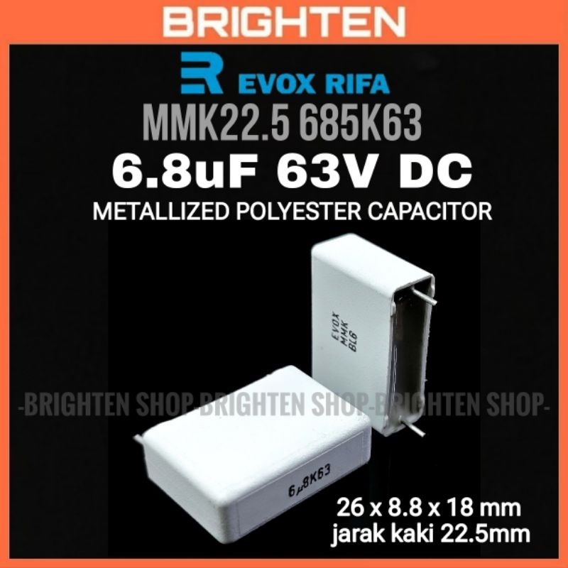 EVOX RIFA 6.8uF 63VDC MMK22.5 Metallized Polyester Cap