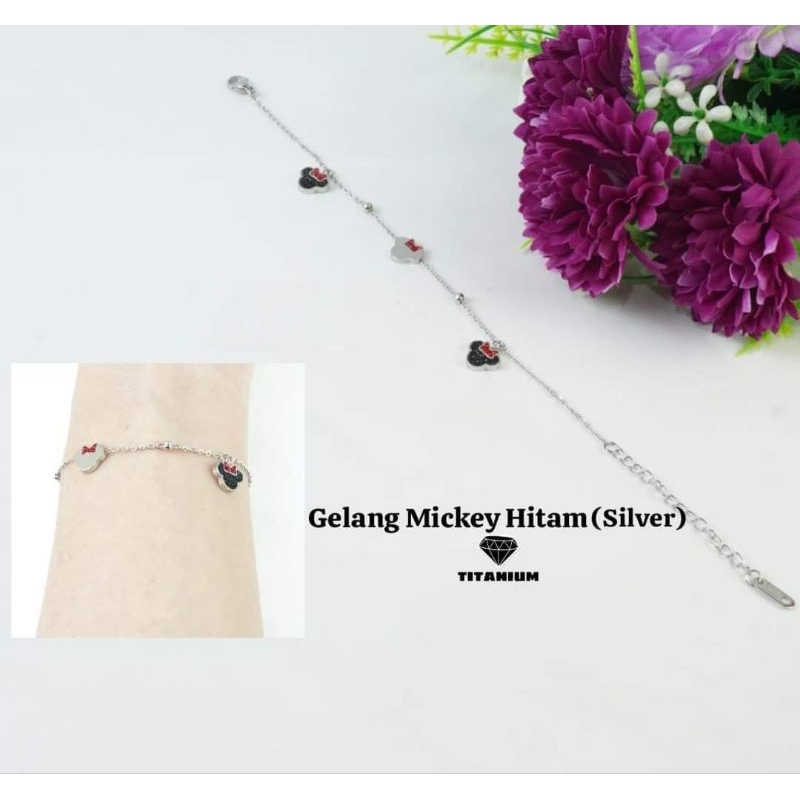 gelang tangan mickey anak titanium termurah