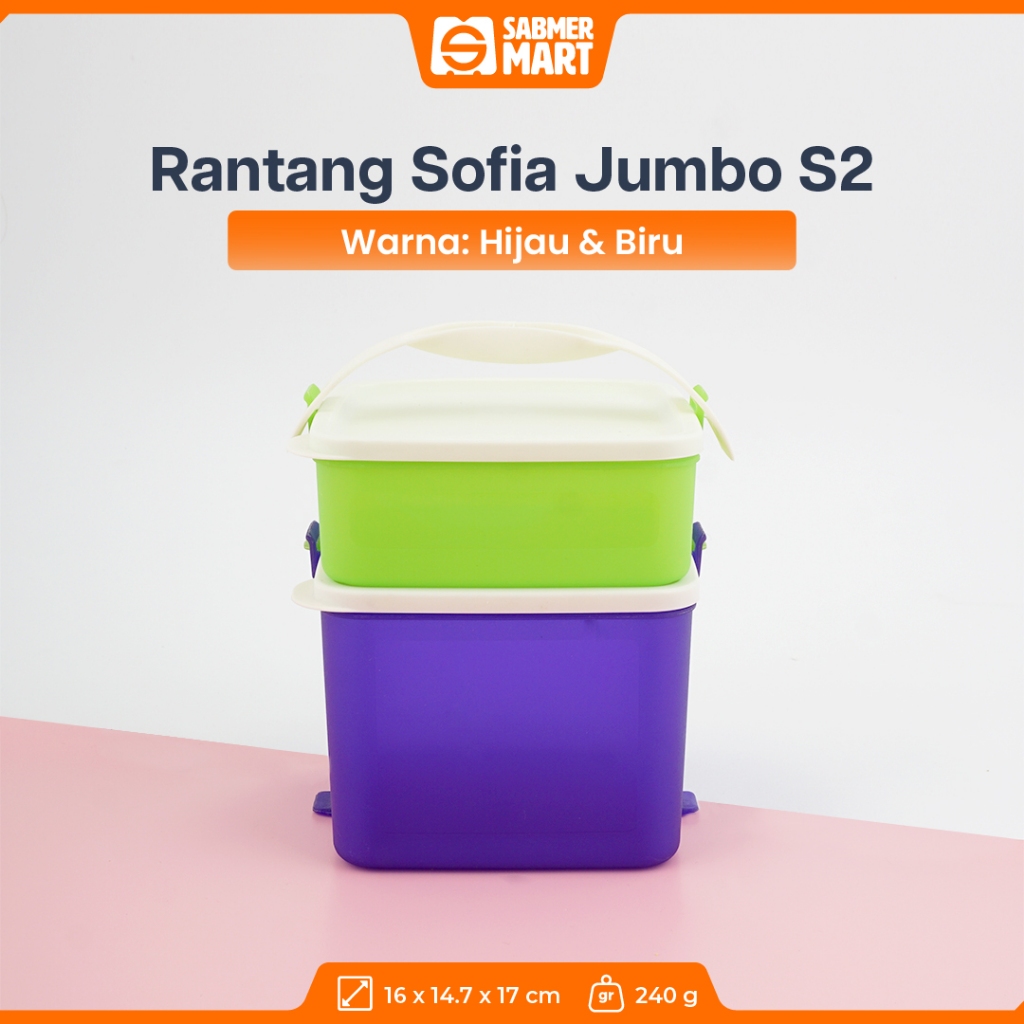Rantang Plastik Susun 2 Ukuran Jumbo / Rantang Bekal Kiara Rantang Sofia