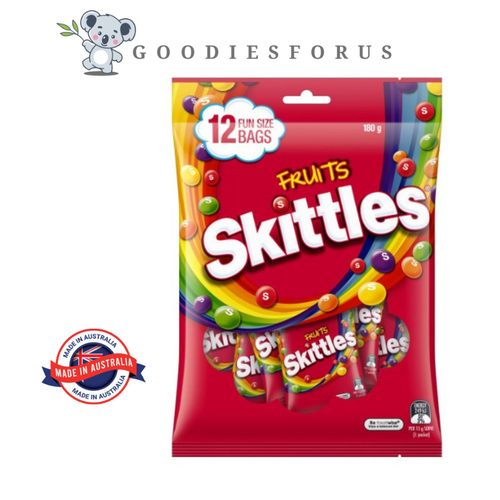 

DISKON Skittles Fruits Chewy Lollies Snack & Share Party Bag 180g/isi 12 pack kecil