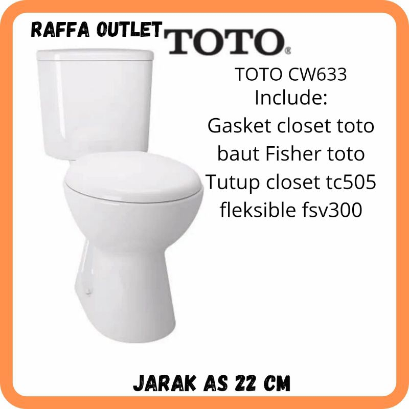 paket lengkap Closet duduk toto cw633j / kloset duduk toto cw633j