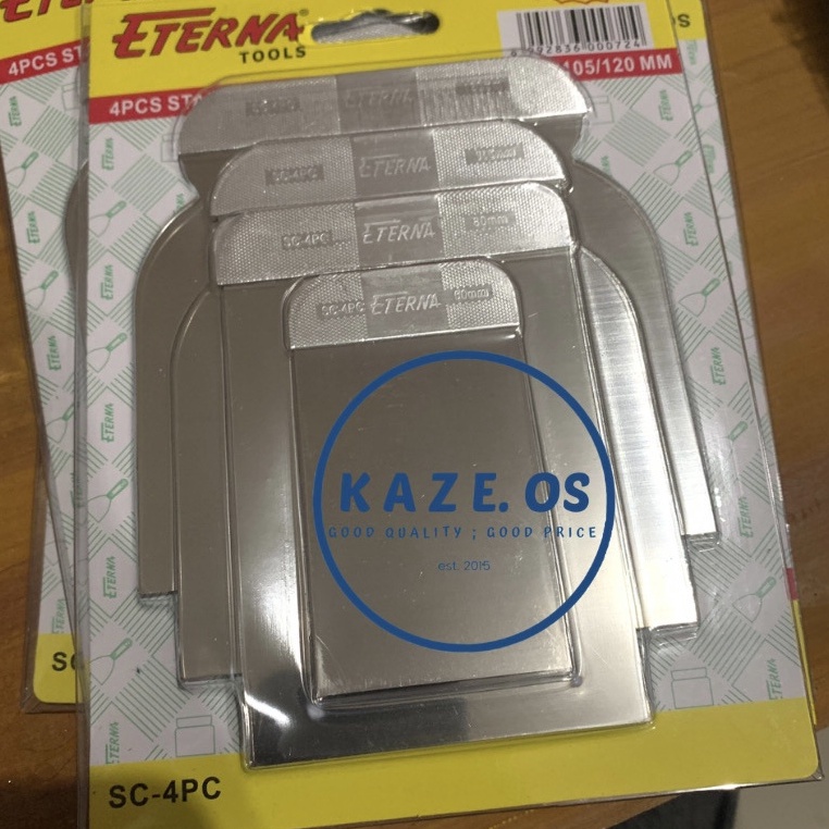 Importir  ASLI 1 KAPI SET ETERNA 4 PCS KAPI SET STAINLESS STEEL  CAT SCRAPPER GAGANG KARET SCRAP SCR