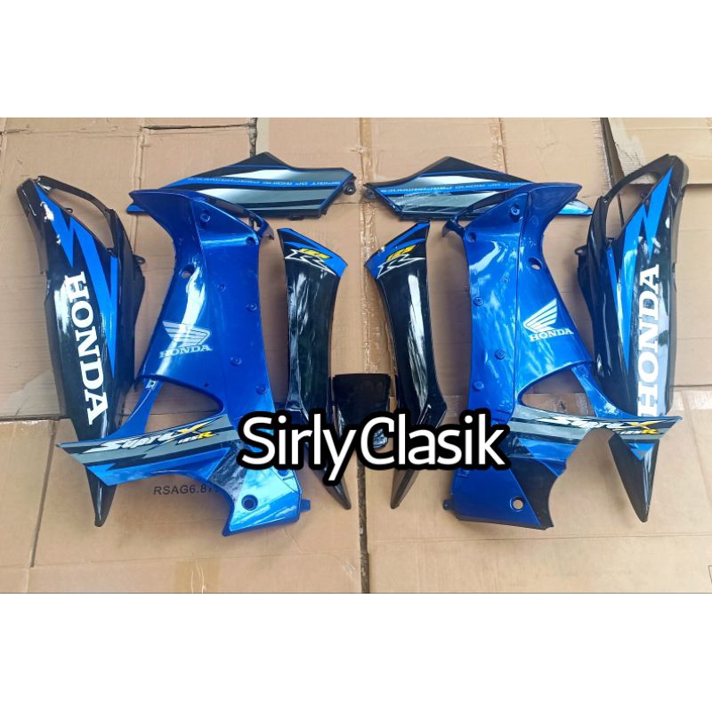 Cover Body Belakang Plus Sayap Supra X 125 Lama/Old Warna Biru Hitam