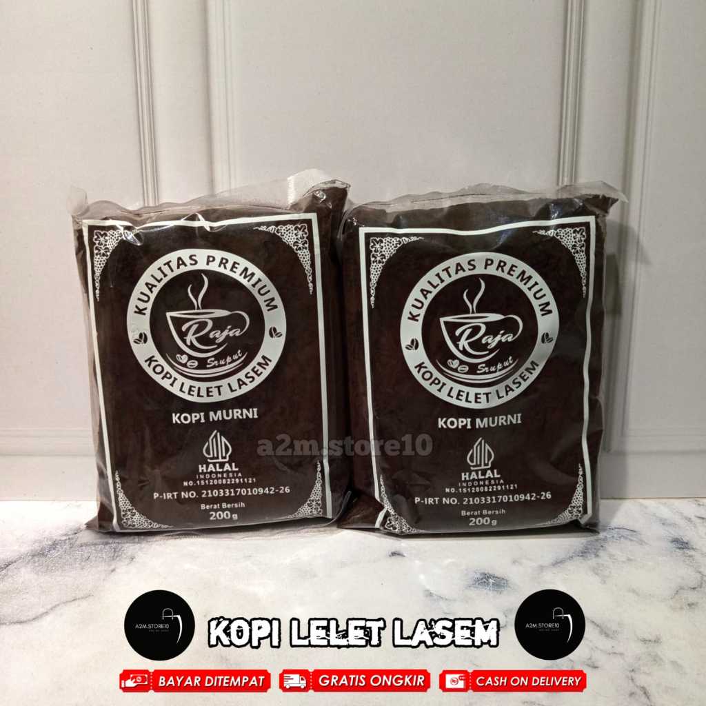 

KOPI LELET LASEM RAJA SRUPUT | KOPI HITAM| KOPI MURNI | KOPI BUBUK HALUS PREMIUM | 200 GR TERLARIS