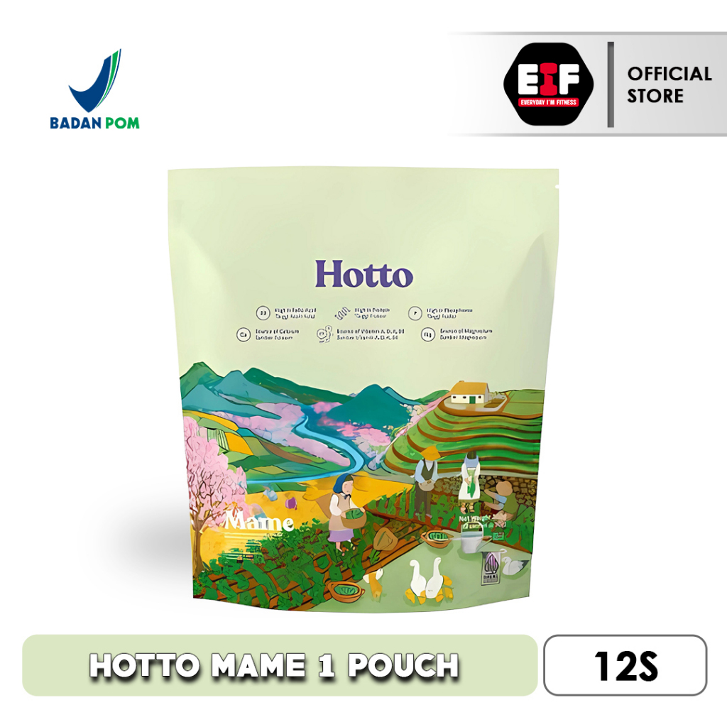 

HOTTO MAME 1 POUCH 12 SACHET - Multigrain with Edamame CEREAL FOR BREAKFAST LUNCH AND DINNER