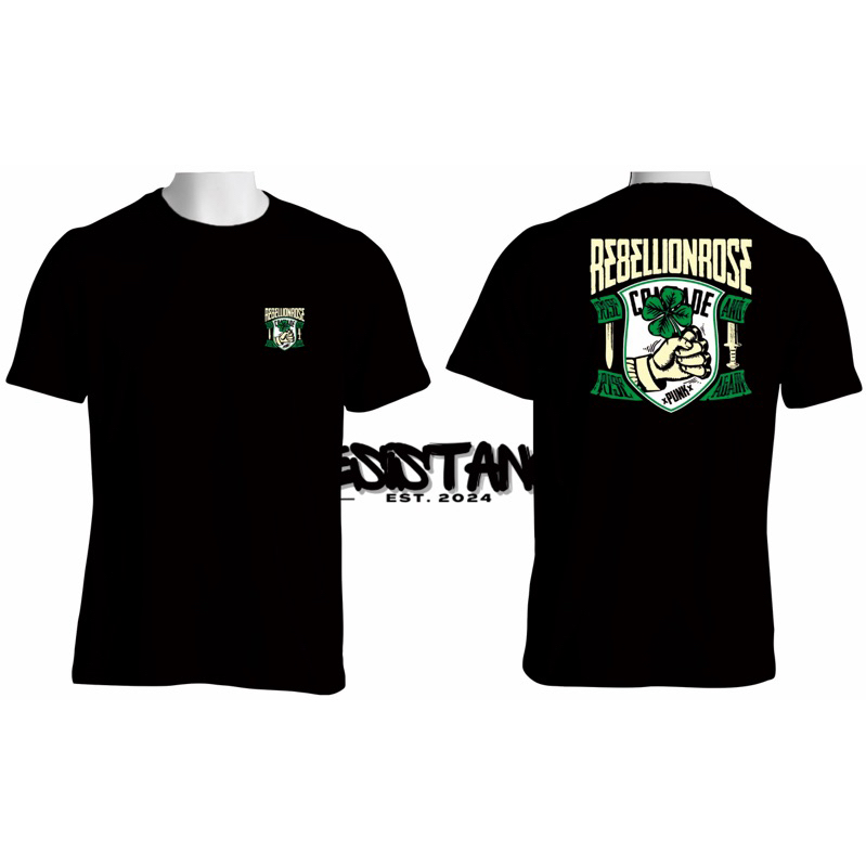 TSHIRT REBELLION ROSE BLACK UNOFFICIAL