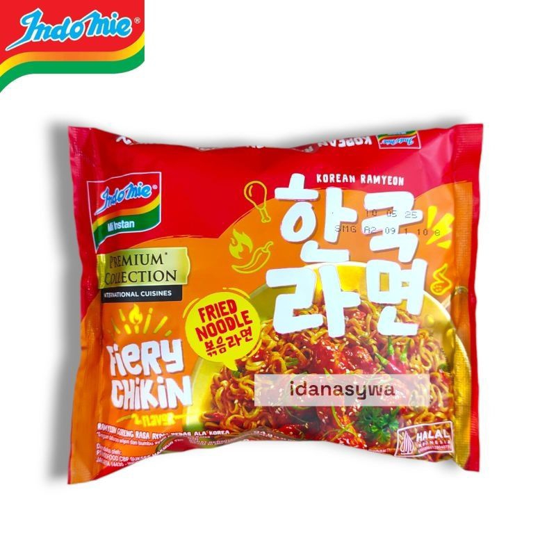 

INDOMIE FIERY CHIKIN - mi goreng ayam pedas - MIE INSTAN PREMIUM korean ramyeon