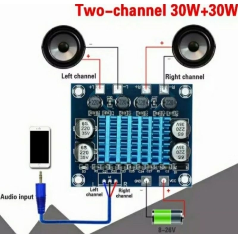 AMPLIFIER TPA3110 modul mini amplifier 30+30w // original Tpa3110 amplifier
