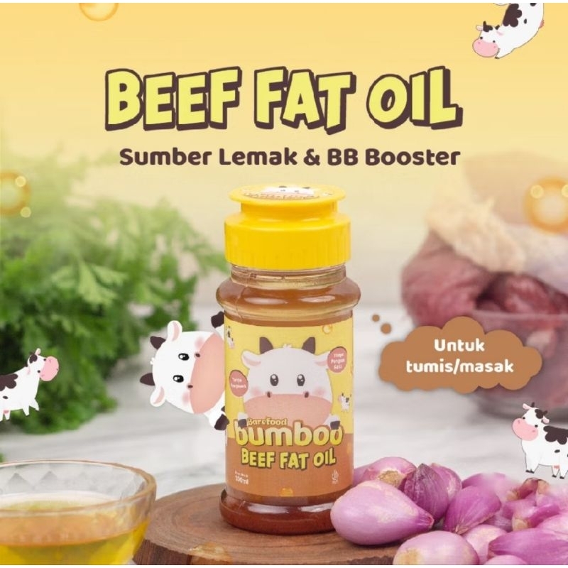 

BUMBOO Minyak - Bahan Alami - Bernutrisi - Sumber Lemak & Omega 3,6,9 - BB Booster - Beef Fat Oil