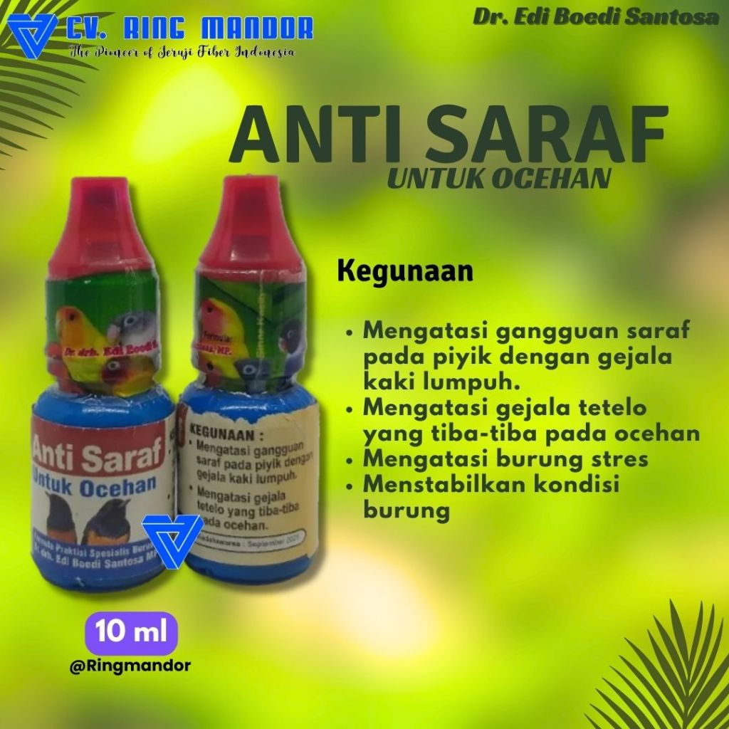Anti saraf Dr edi Obat Buat Burung Ocean Sakit Tetelo Murai Kenari pleci Dr edi