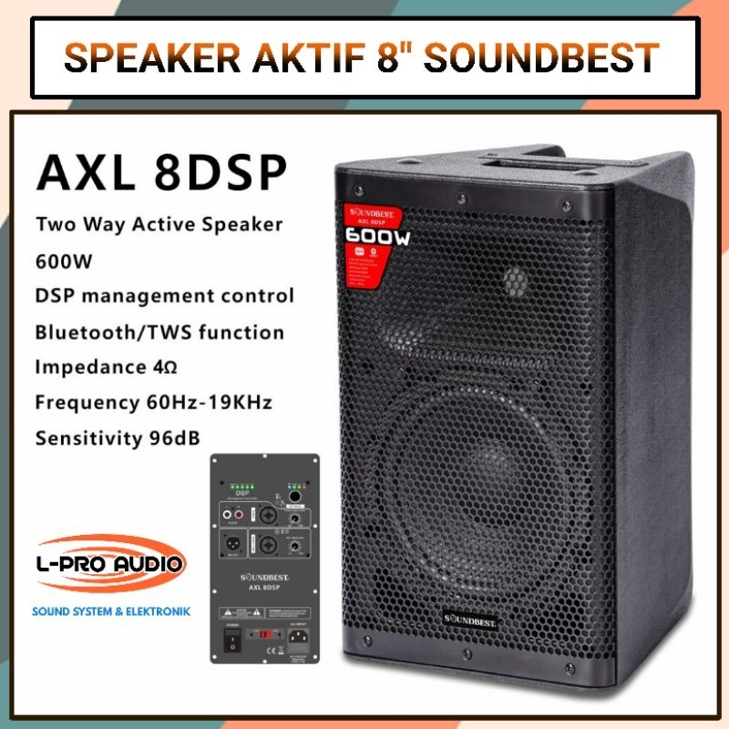 (JUAL 2 BUAH) Speaker aktif 8in SOUNDBEST AXL 8DSP 600 watt AXL8