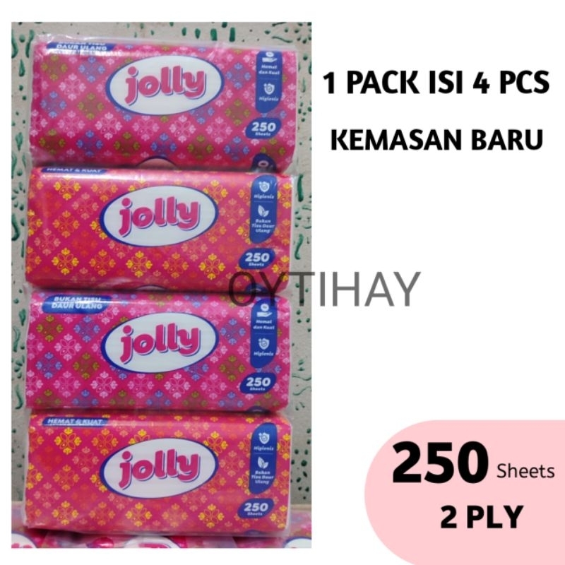 paket 4 pcs tissue jolly 250 sheet 2 ply