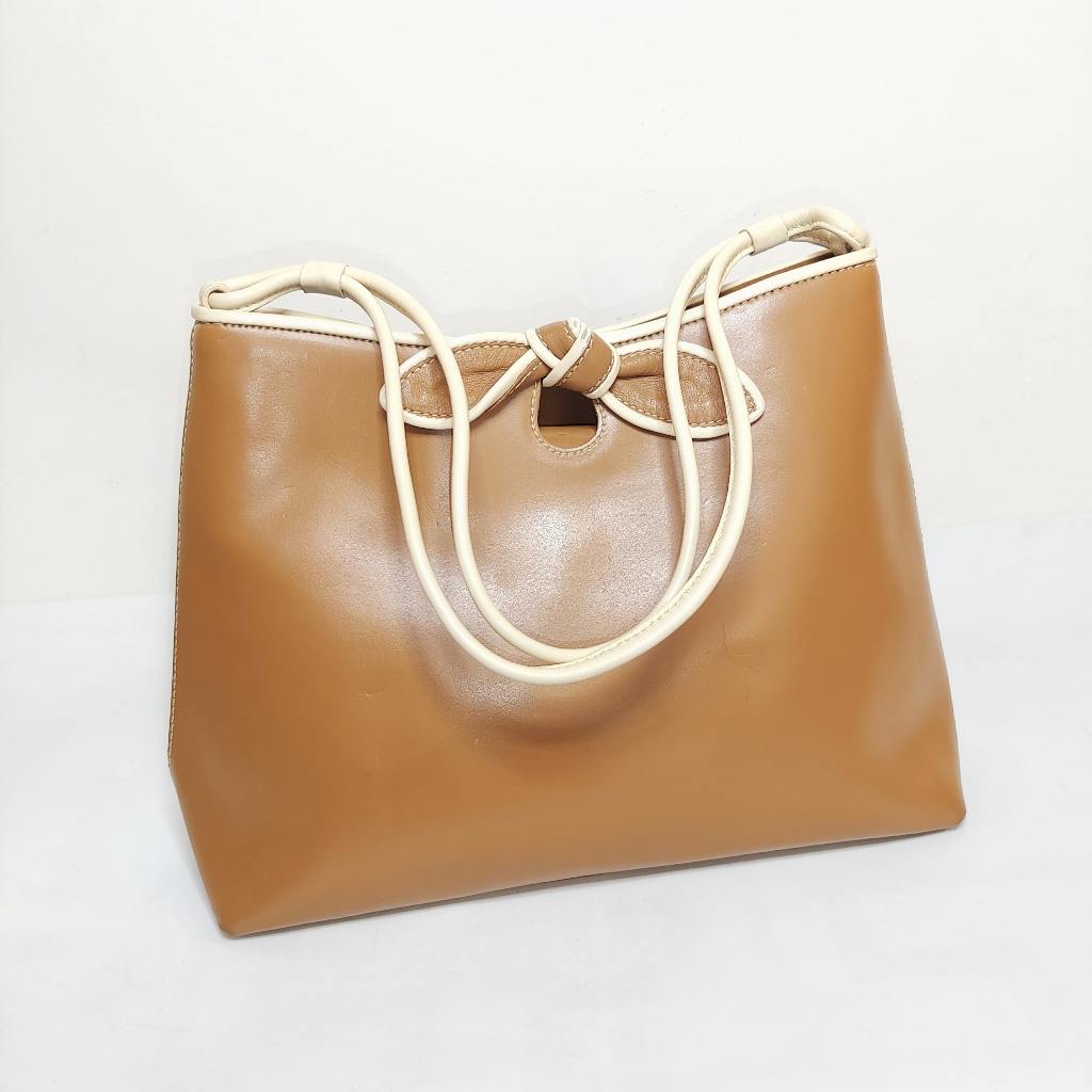 Furla Ribbon Brown Shoulder Bag Preloved Second Tas Selempang Slingbag