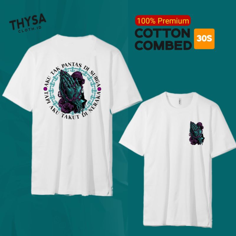 T-Shirt Jefri Cloth.id - Kaos Putih Kata2 Islami | Cotton Combed 30s Dewasa