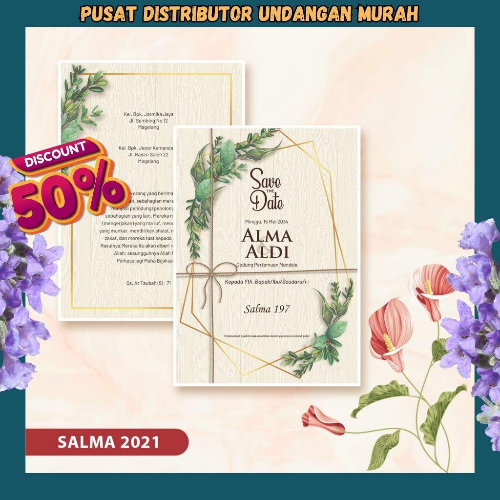 Blangko Undangan Salma 197 | Blangko Undangan Murah | Blangko Undangan | Blangko Kosong|Harga Pabrik