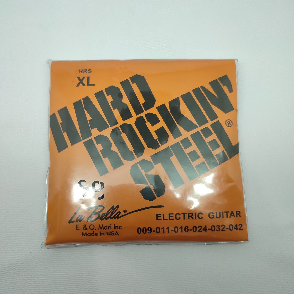 La Bella Senar Gitar Elektrik 09 1 Set, Hard Rockin' Steel, Ukuran 0,09-0,42