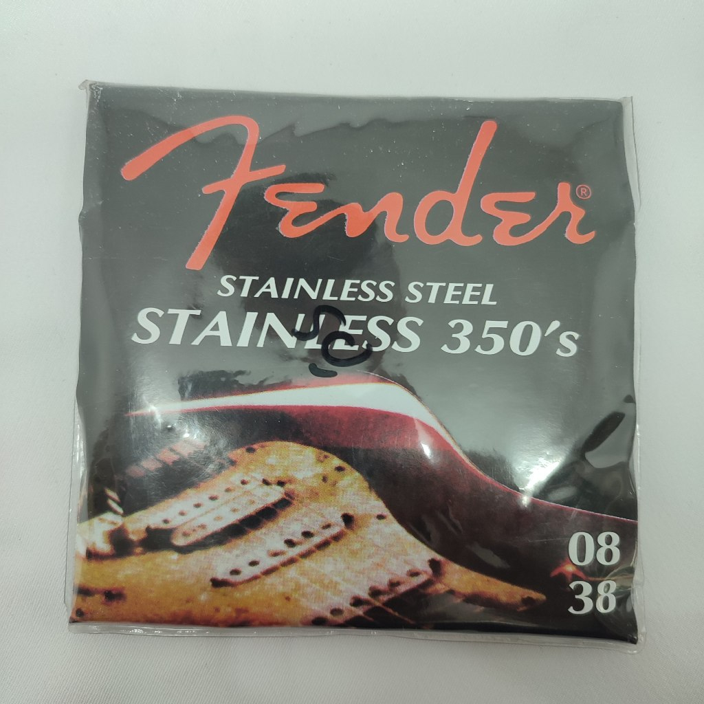 Fender Stainless Steel Senar Gitar Elektrik 1 Set, Super Bullets Nickel Wound Ukuran 0,08 - 0,38