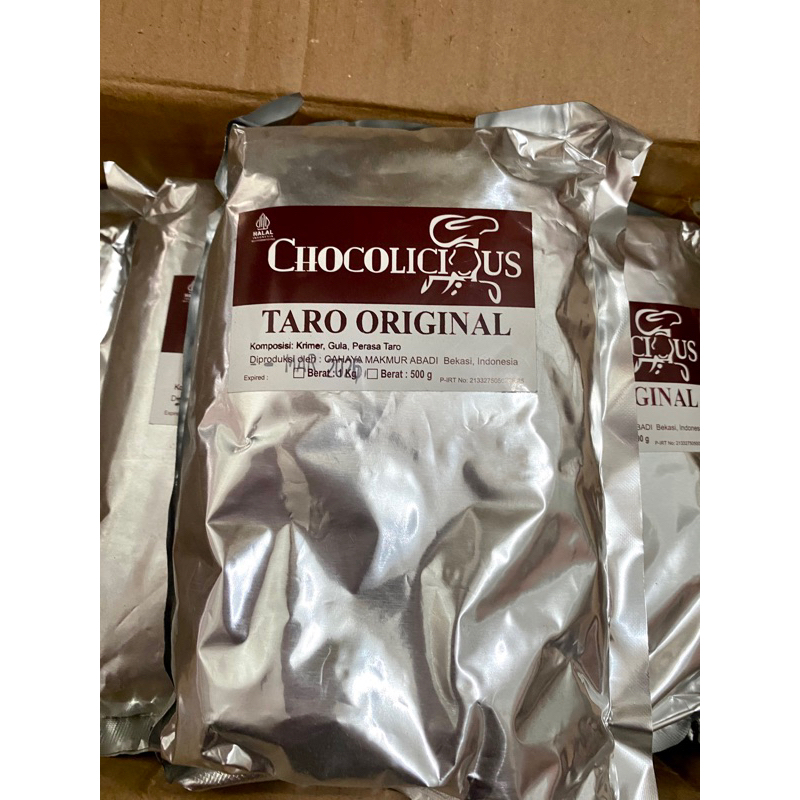 

BUBUK MINUMAN TARO MERK CHOCOLICIOUS 500gr