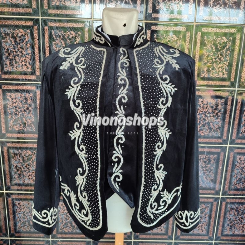 Beskap Pengantin Jawa Bludru Hitam / Beskap Jawa Payet Bludru