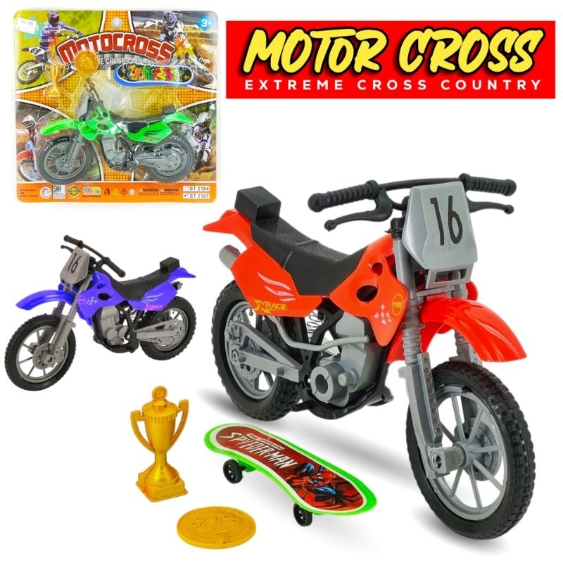 Mainan Motor Cross Champion Set Piala Skateboard Sepeda Motor Trail Balap Anak Koleksi Juara ST2187