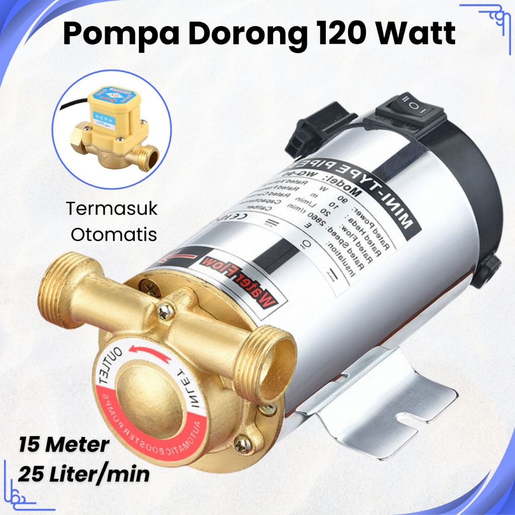 Booster pump pompa dorong otomatis 120W pompa tekanan air 120 watt mesin pompa pendorong kran air sh