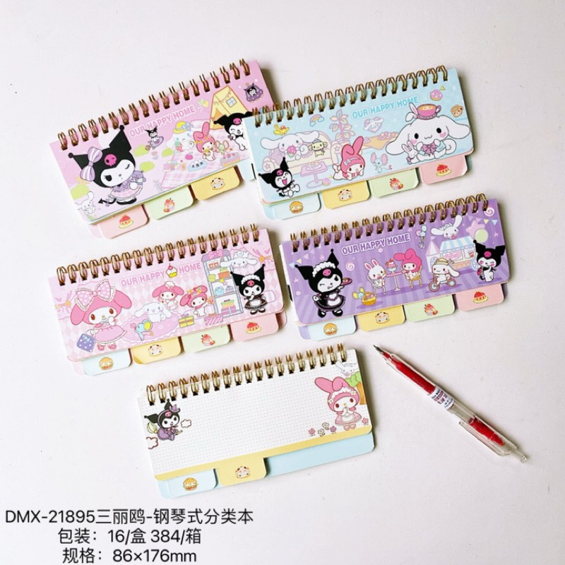 

Buku Binder Memo Pembatas San*rio Model Panjang / Notebook Ring San*rio kuromi cinamoroll melody